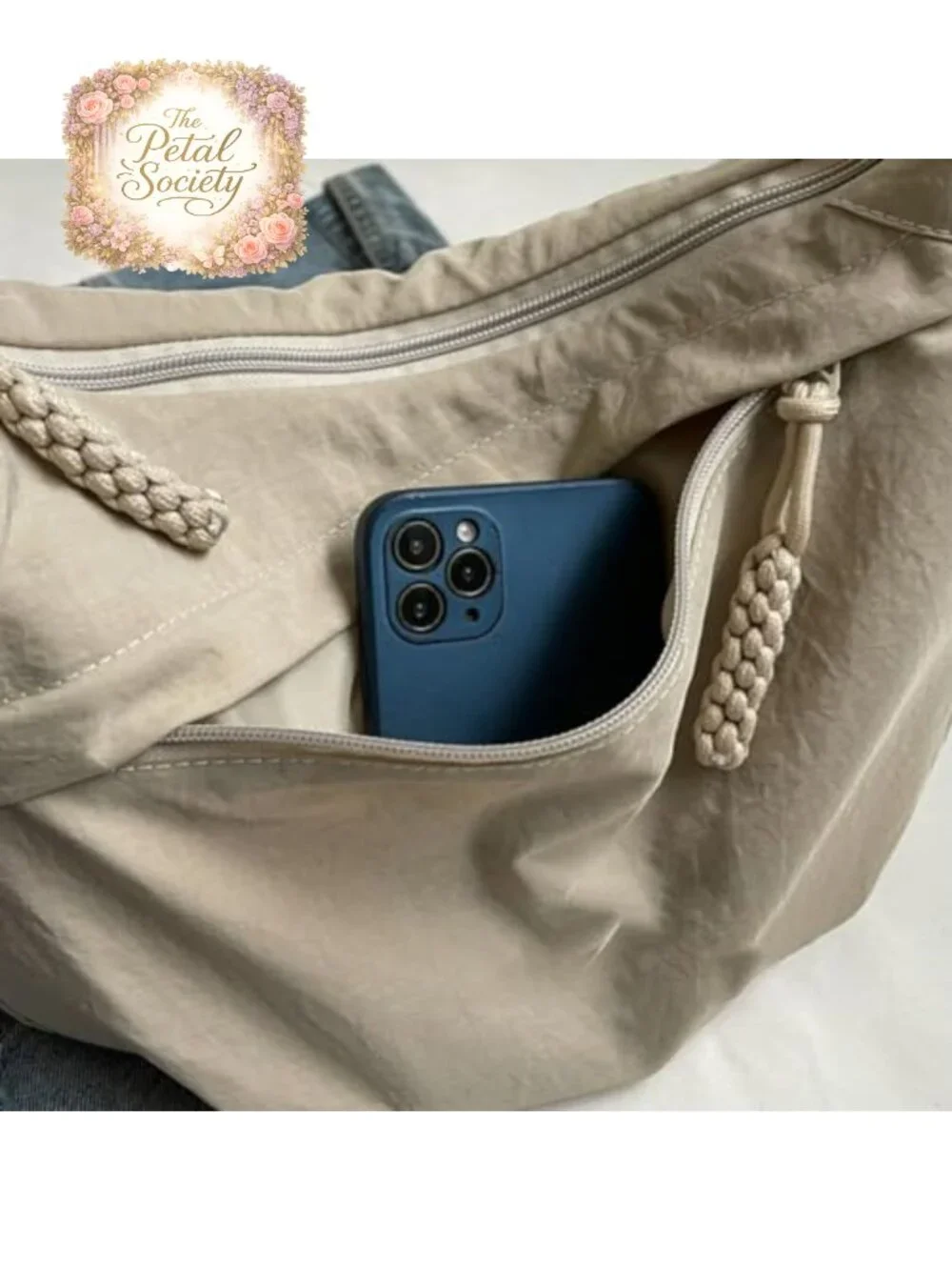 Crescent Hobo Shoulder Bag Waterproof Nylon Canvas Crossbody